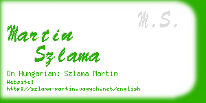 martin szlama business card